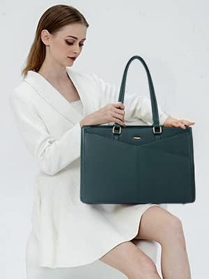 Laptop Tote Bag for Women 15.6 Inch Waterproof Leather