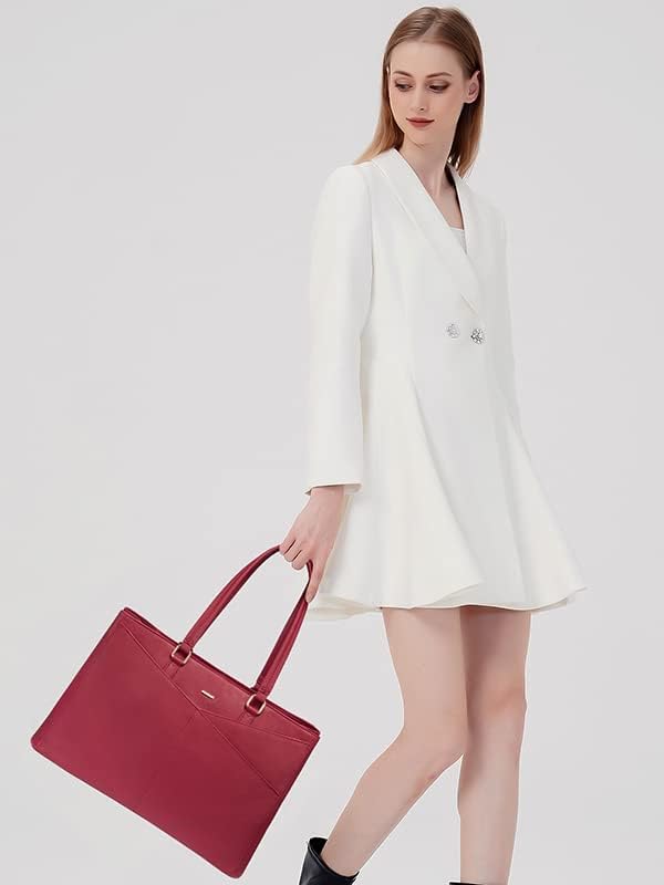 Laptop Tote Bag for Women 15.6 Inch Waterproof Leather