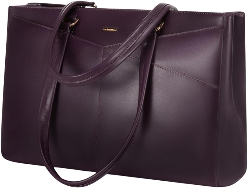 Laptop Tote Bag for Women 15.6 Inch Waterproof Leather