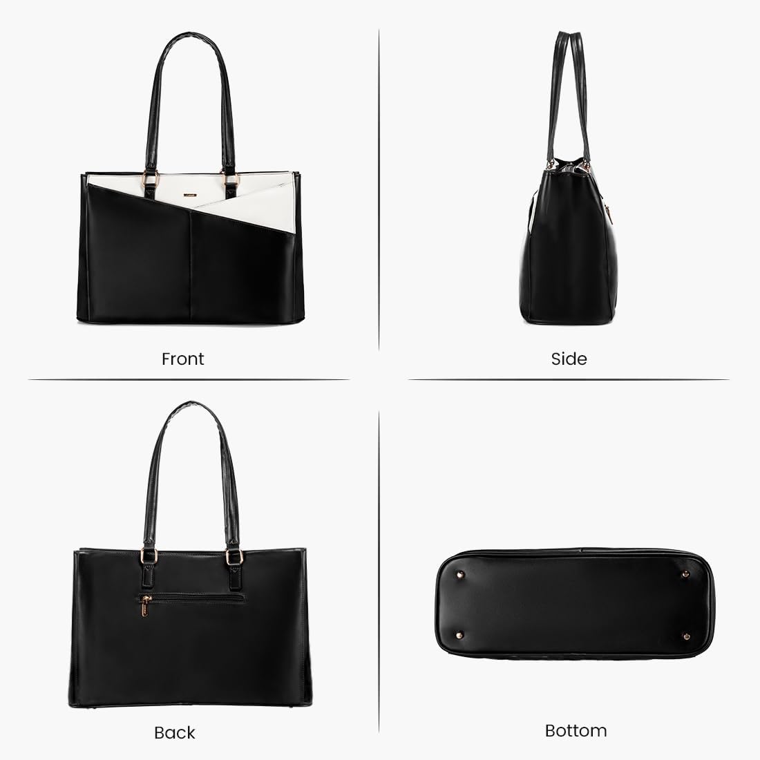 Laptop Tote Bag for Women 15.6 Inch Waterproof Leather