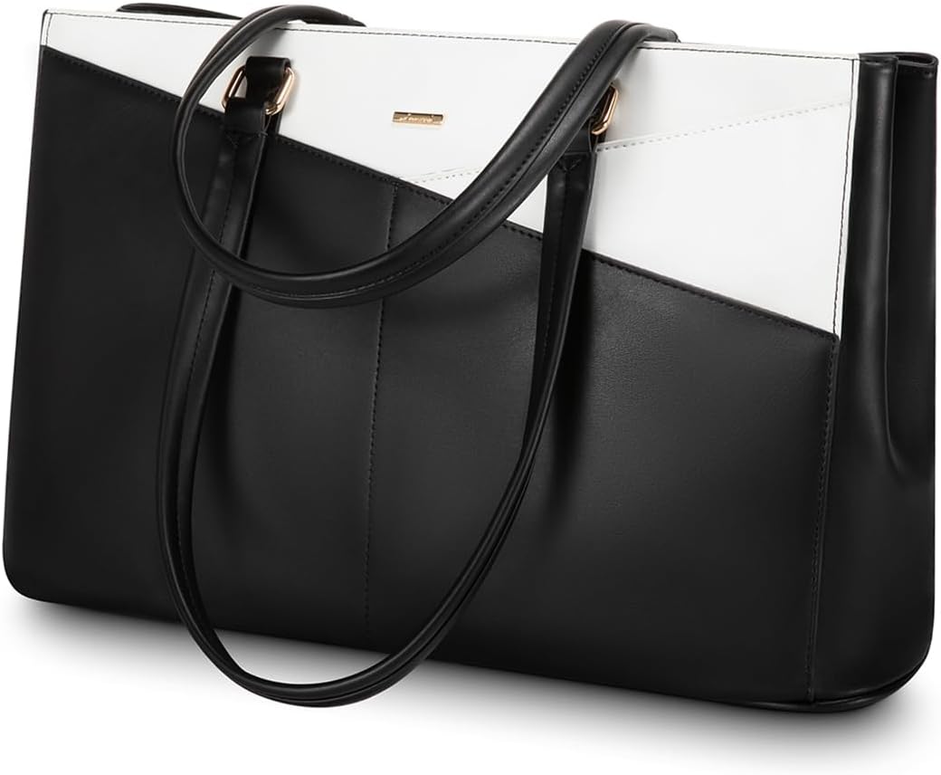 Laptop Tote Bag for Women 15.6 Inch Waterproof Leather