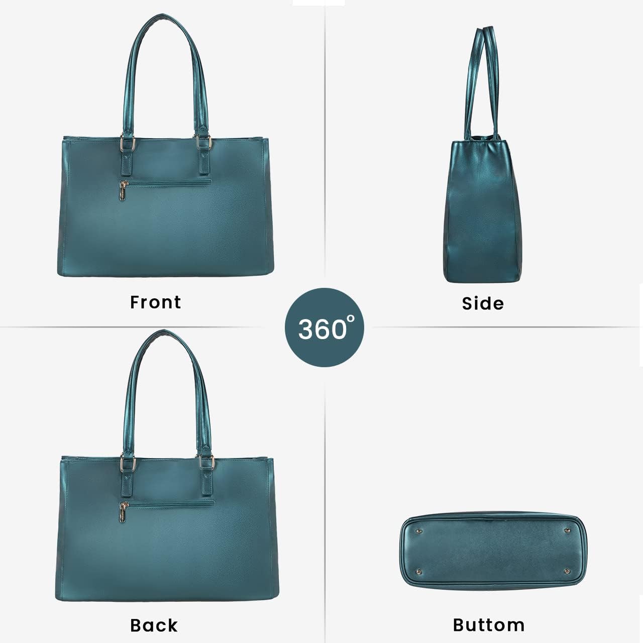 Laptop Tote Bag for Women 15.6 Inch Waterproof Leather