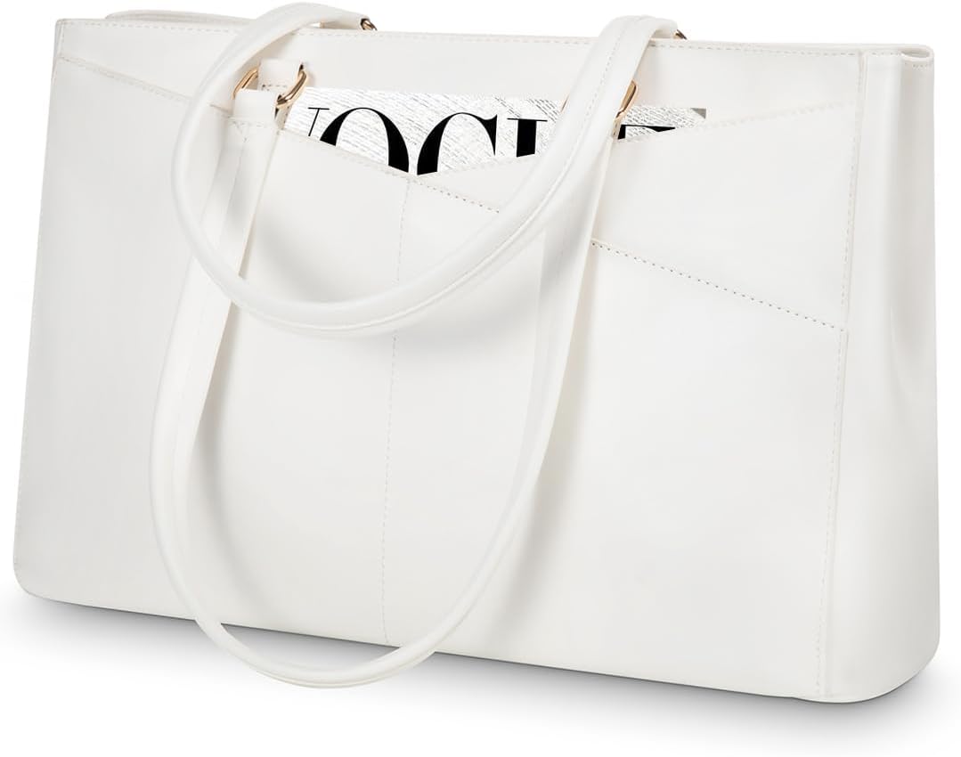Laptop Tote Bag for Women 15.6 Inch Waterproof Leather