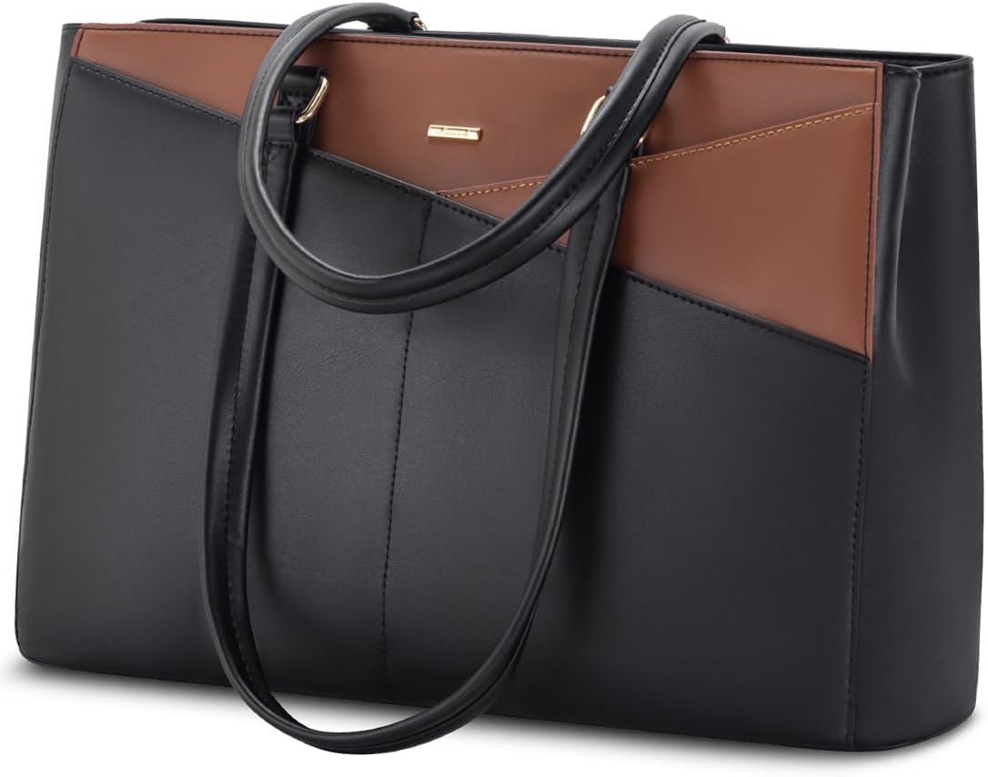 Laptop Tote Bag for Women 15.6 Inch Waterproof Leather