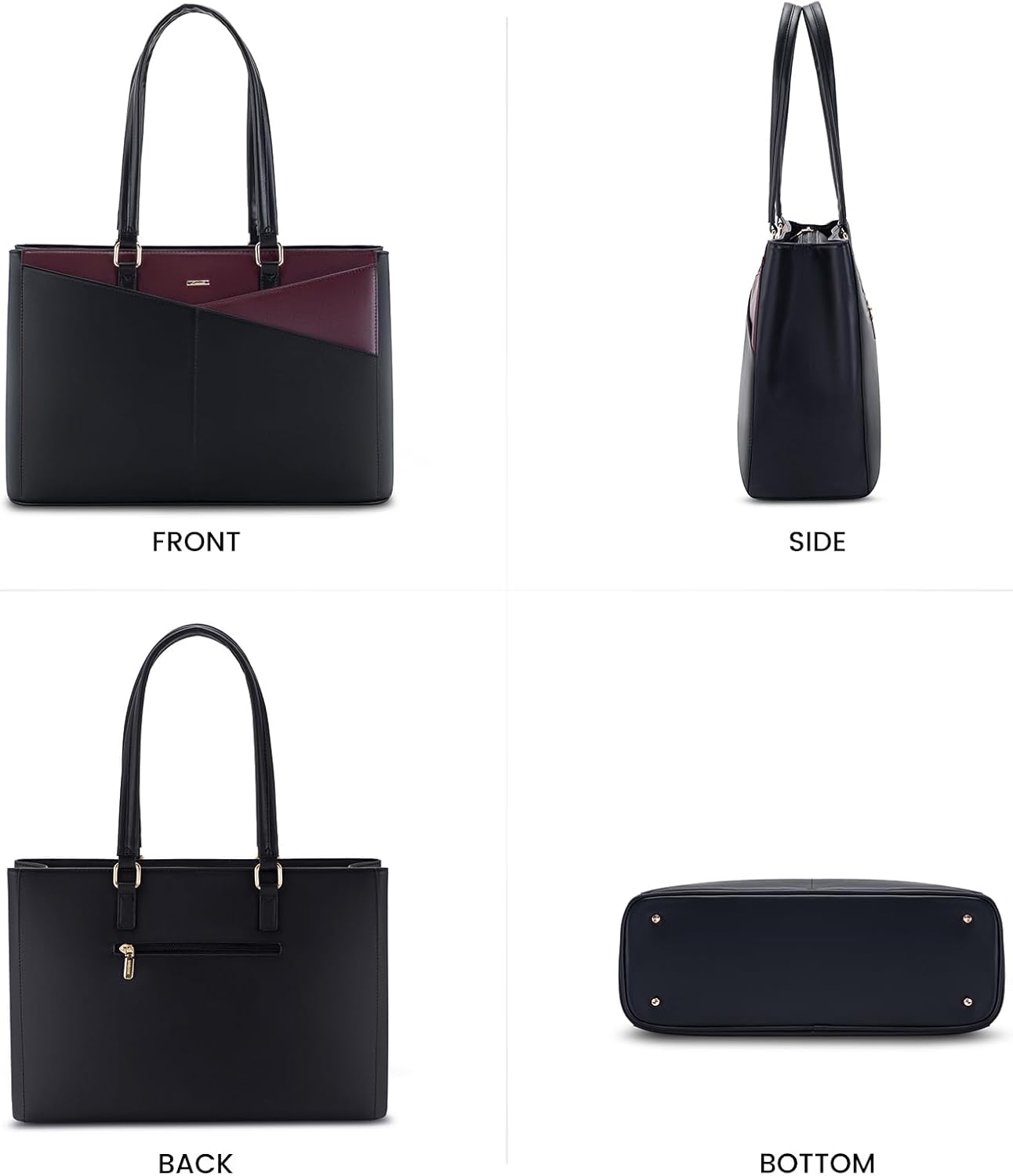 Laptop Tote Bag for Women 15.6 Inch Waterproof Leather