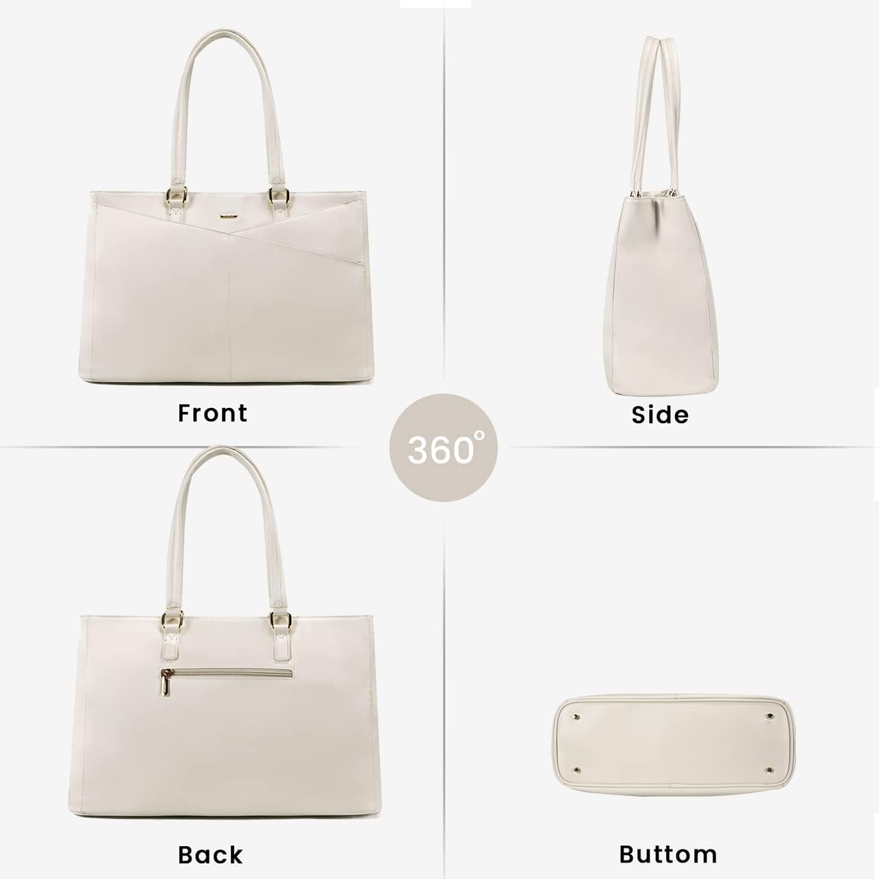 Laptop Tote Bag for Women 15.6 Inch Waterproof Leather