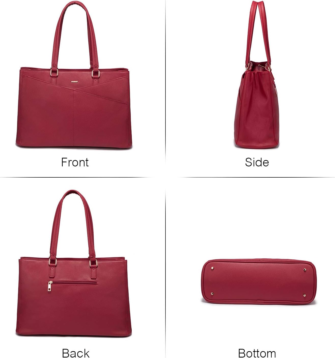 Laptop Tote Bag for Women 15.6 Inch Waterproof Leather