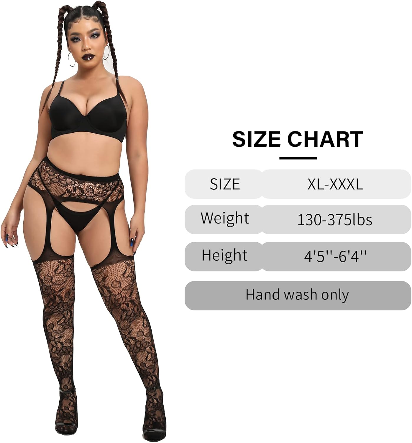 Plus Size Stockings Thigh (Pack of 2) JOJOANS