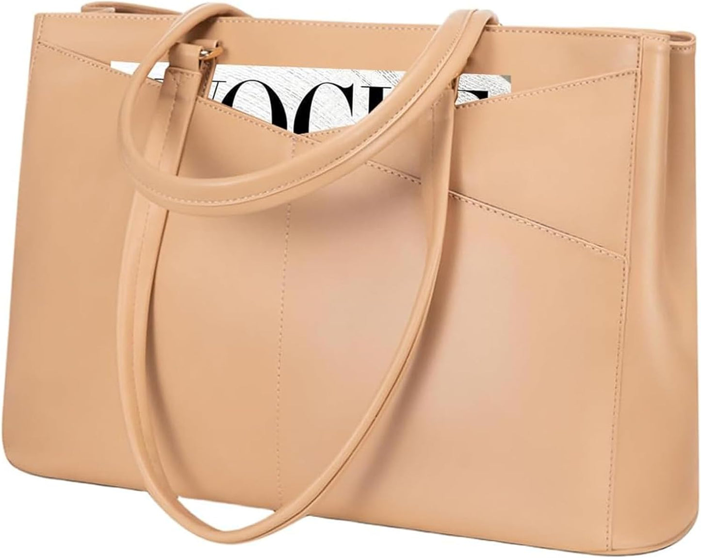 Laptop Tote Bag for Women 15.6 Inch Waterproof Leather