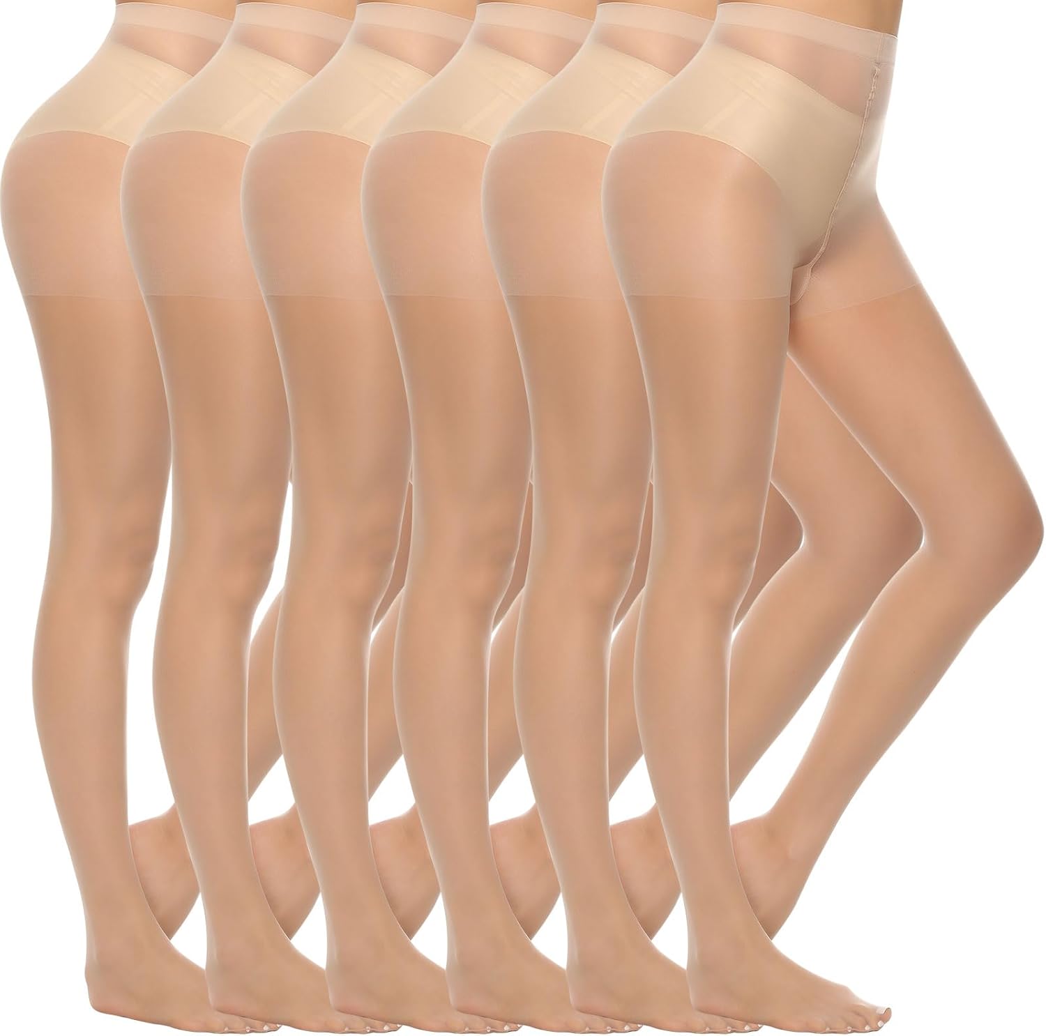 6 Pairs Women's 20D Sheer Silky Pantyhose JOJOANS