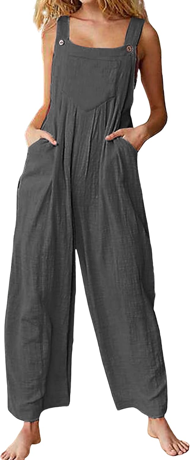 Jojoans Women's Bohemian Wide Leg Bib Overall