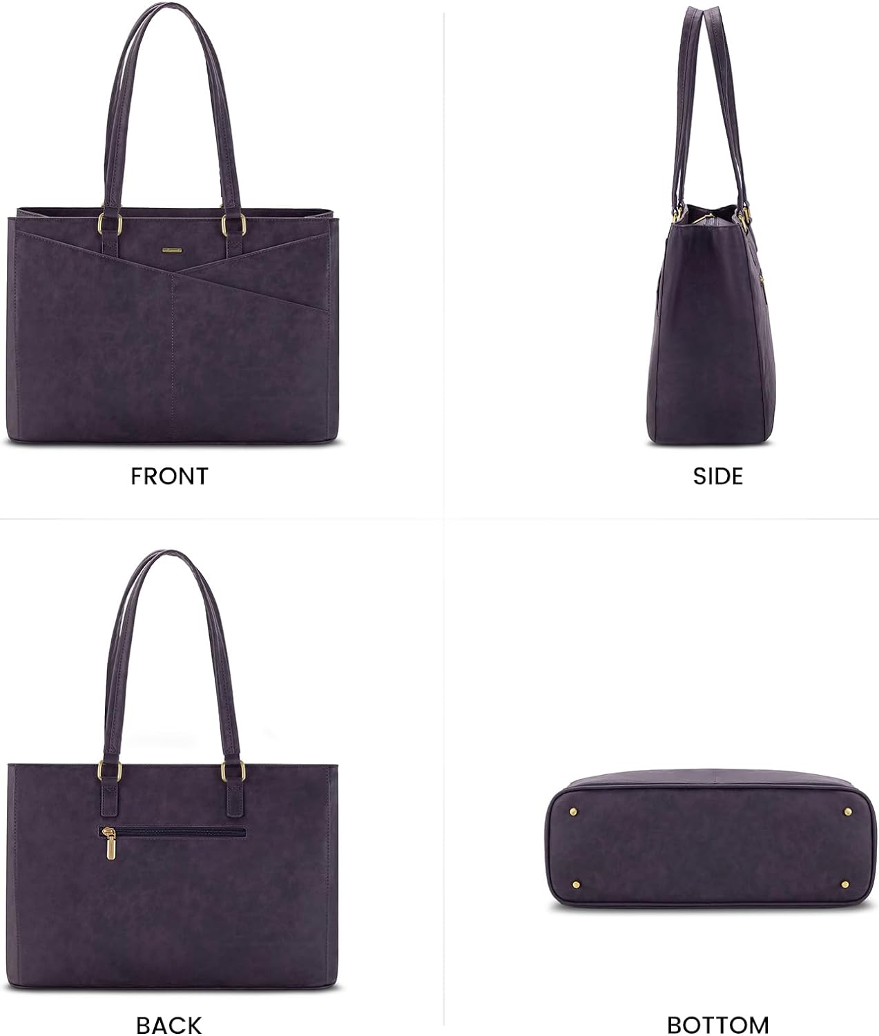 Laptop Tote Bag for Women 15.6 Inch Waterproof Leather