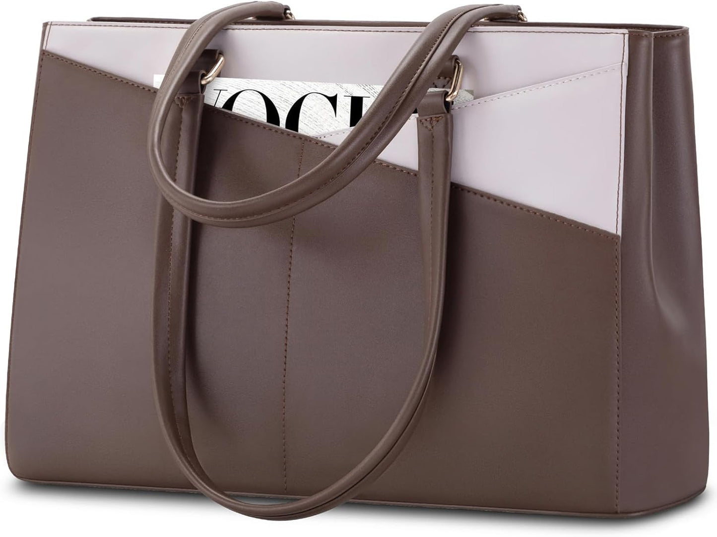 Laptop Tote Bag for Women 15.6 Inch Waterproof Leather