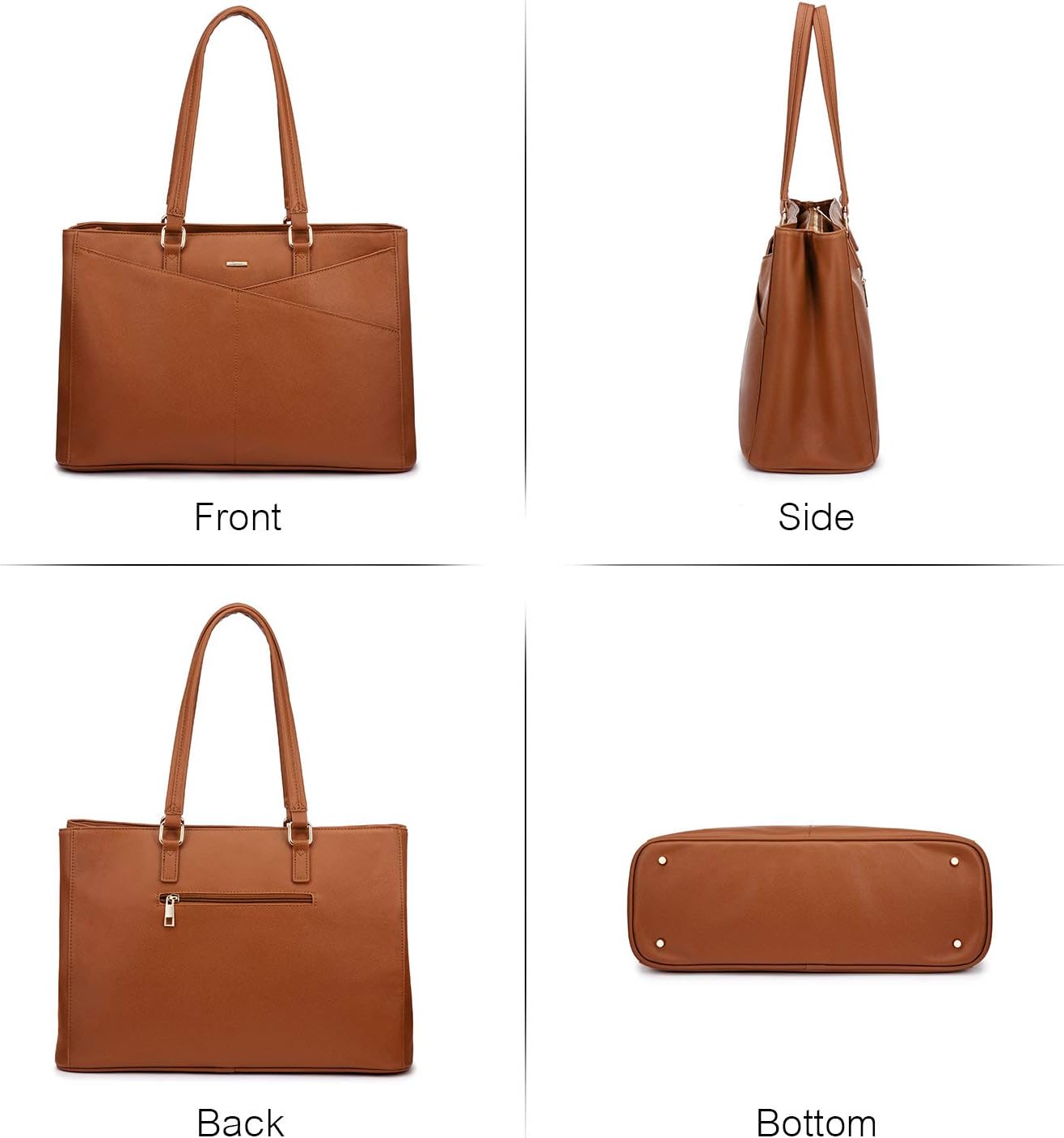 Laptop Tote Bag for Women 15.6 Inch Waterproof Leather