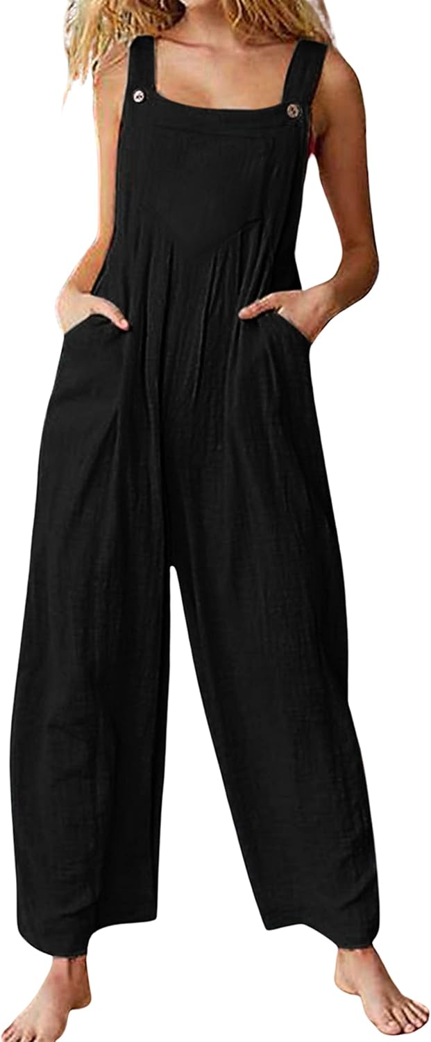 Jojoans Women's Bohemian Wide Leg Bib Overall