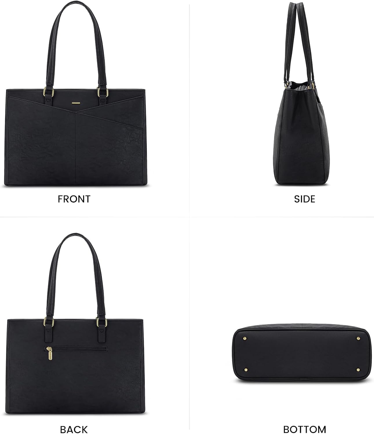 Laptop Tote Bag for Women 15.6 Inch Waterproof Leather