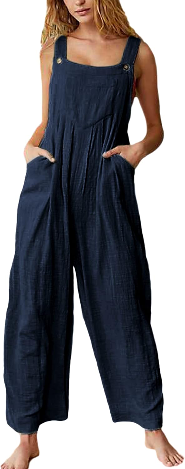 Jojoans Women's Bohemian Wide Leg Bib Overall