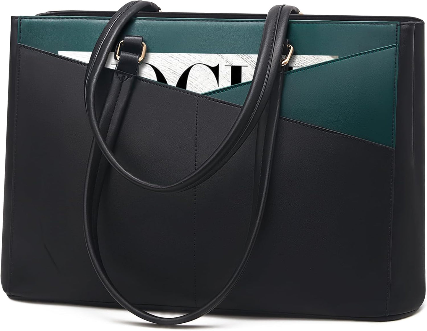 Laptop Tote Bag for Women 15.6 Inch Waterproof Leather