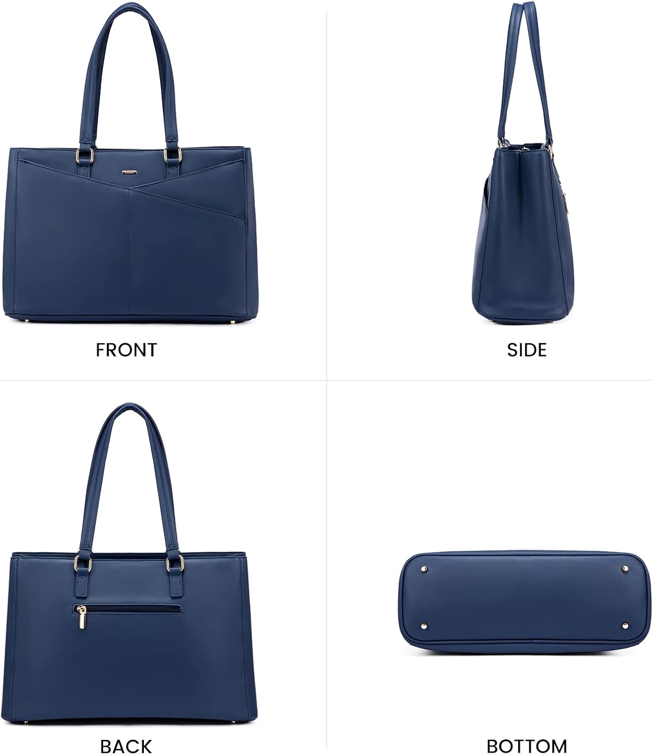 Laptop Tote Bag for Women 15.6 Inch Waterproof Leather