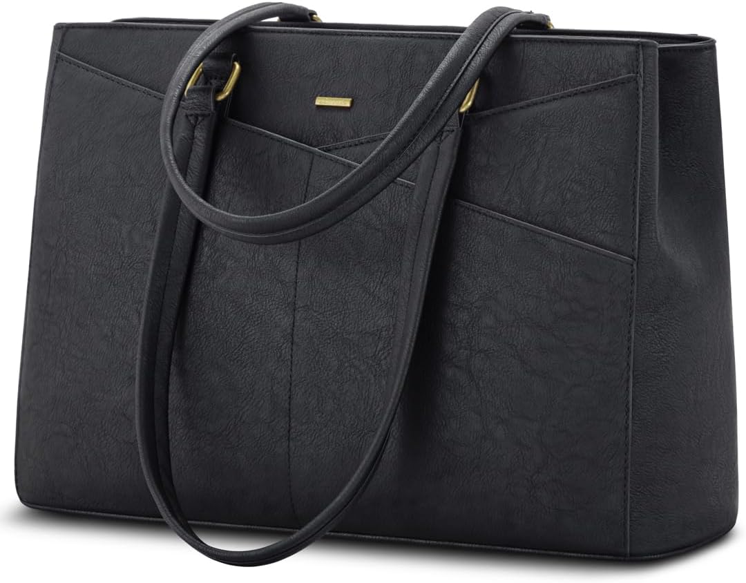 Laptop Tote Bag for Women 15.6 Inch Waterproof Leather