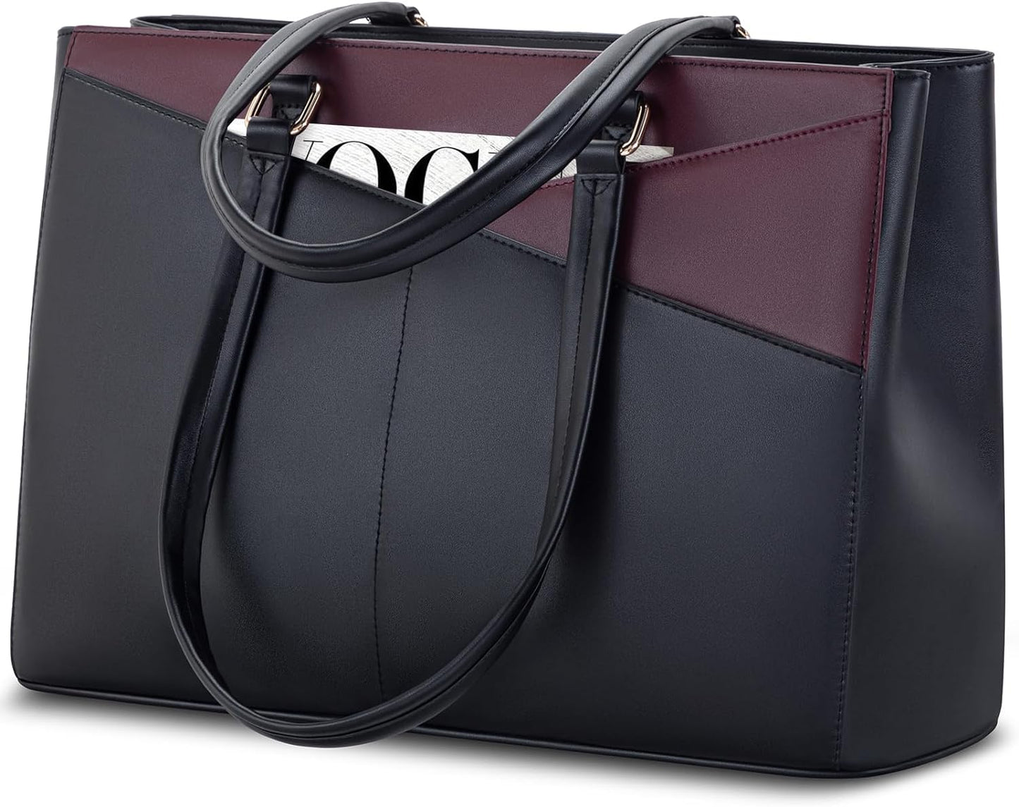 Laptop Tote Bag for Women 15.6 Inch Waterproof Leather