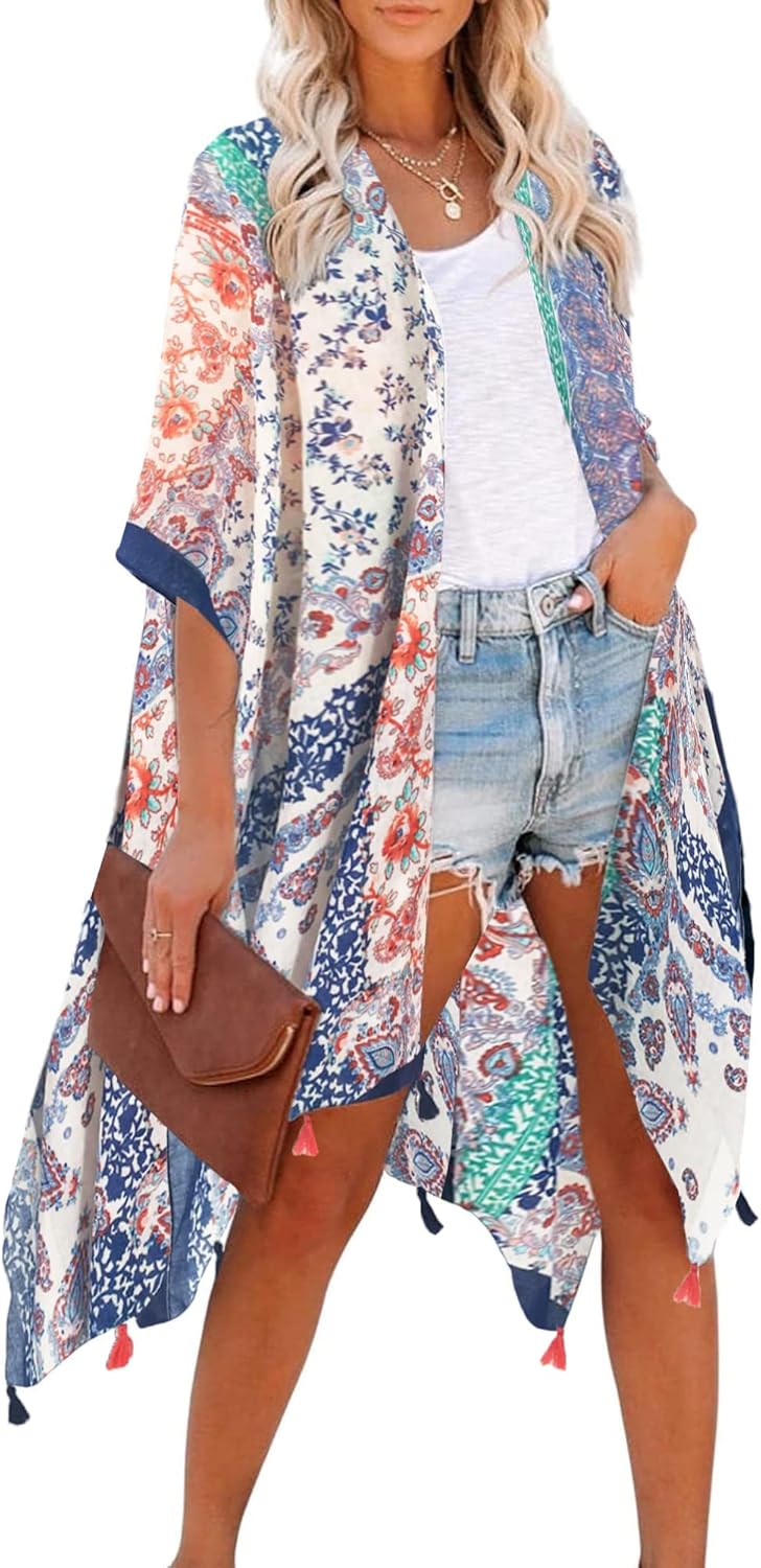 Jojoans Lane Women's Kimono Cardigan Summer Swimsuit Coverups Beach