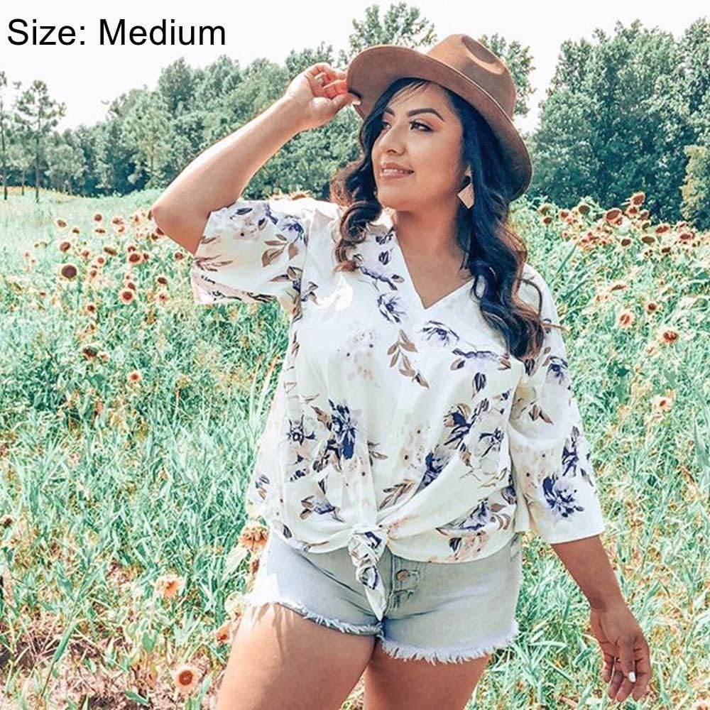 Women's Casual Floral Blouse Batwing Sleeve Loose