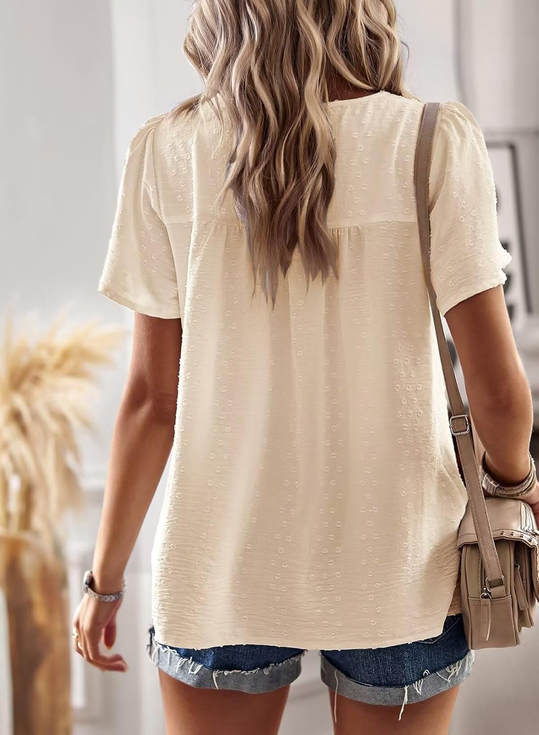Womens Summer Tops Crewneck Short Sleeve Shirts
