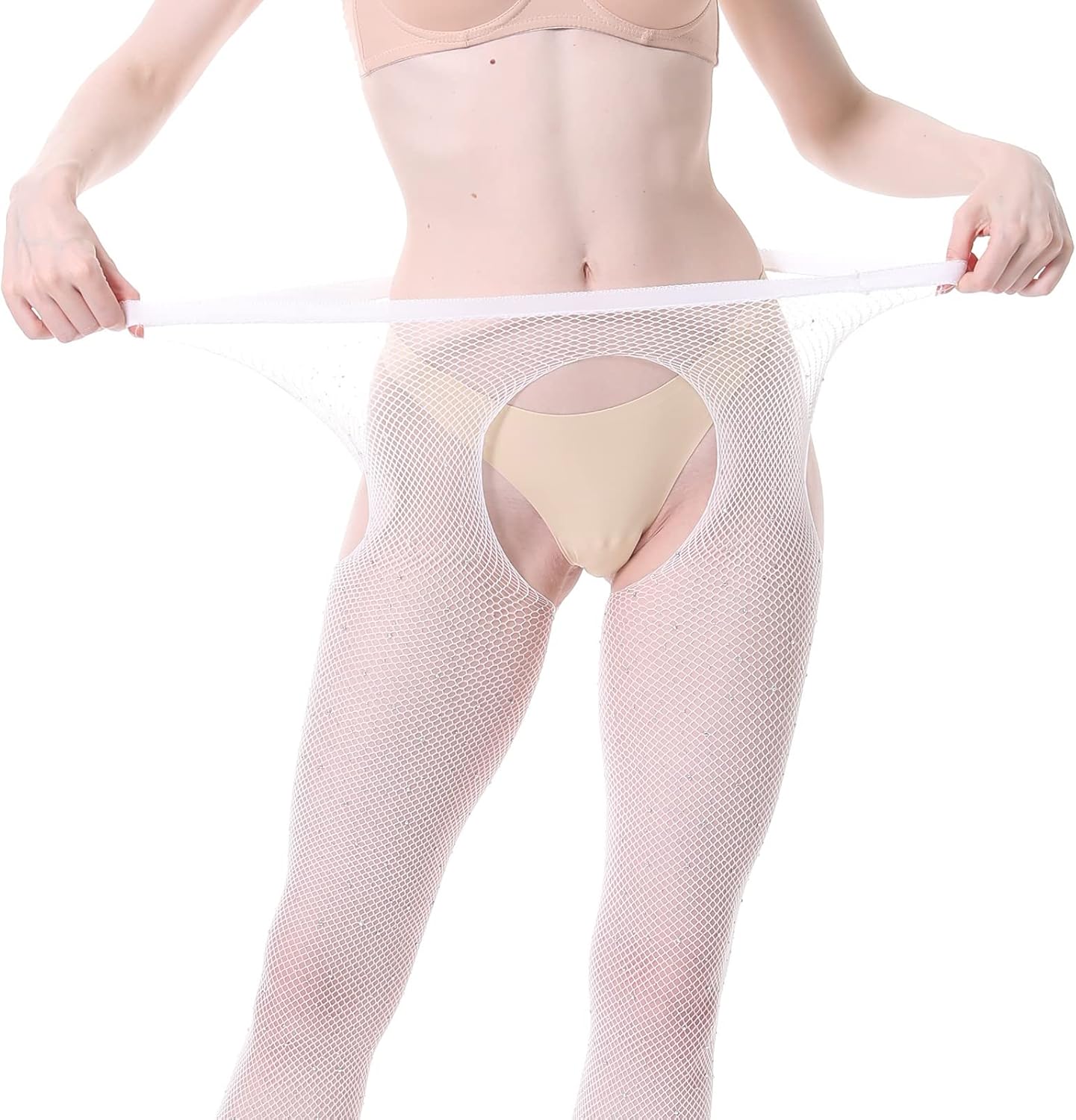 Womens Sparkle Tights Rhinestone Tights Glitter Fishnet Stockings JOJOANS