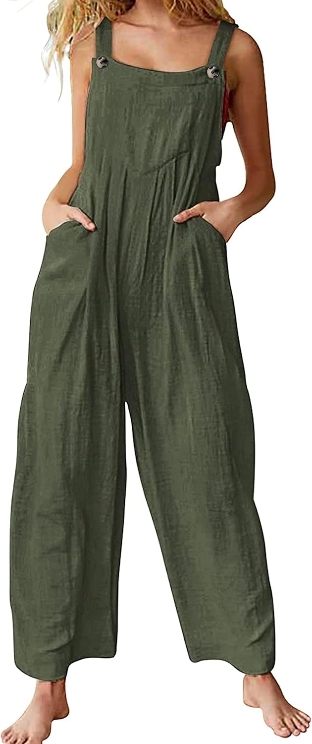 Jojoans Women's Bohemian Wide Leg Bib Overall