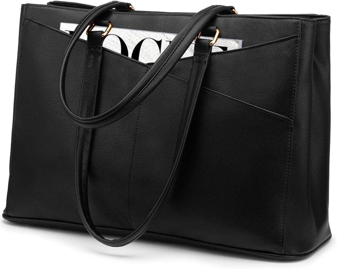 Laptop Tote Bag for Women 15.6 Inch Waterproof Leather