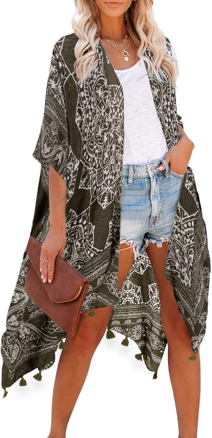 Jojoans Lane Women's Kimono Cardigan Summer Swimsuit Coverups Beach