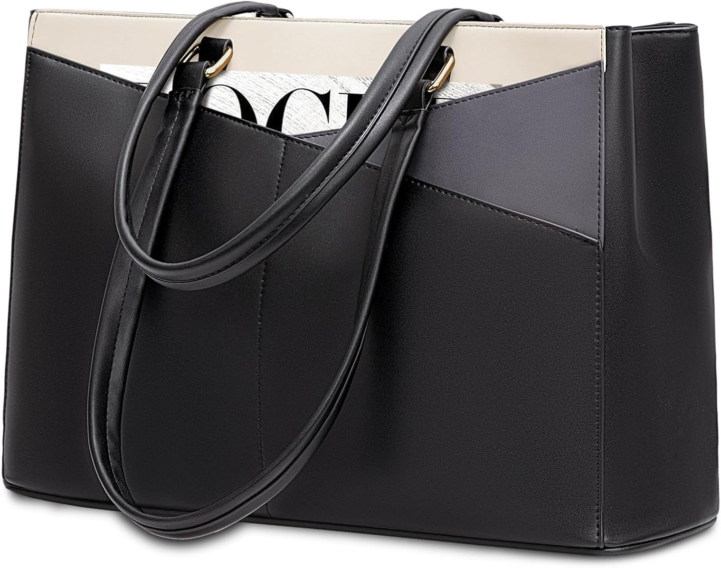 Laptop Tote Bag for Women 15.6 Inch Waterproof Leather