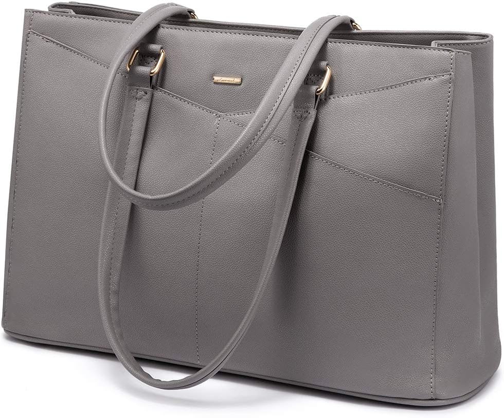Laptop Tote Bag for Women 15.6 Inch Waterproof Leather
