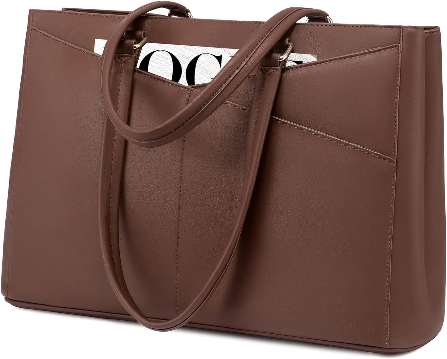Laptop Tote Bag for Women 15.6 Inch Waterproof Leather
