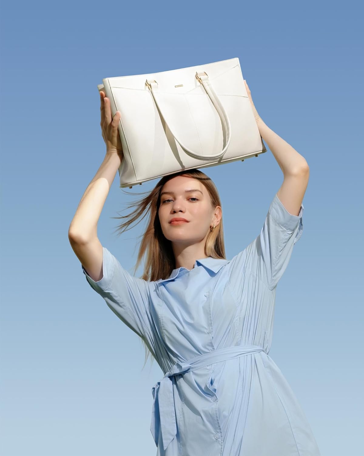 Laptop Tote Bag for Women 15.6 Inch Waterproof Leather