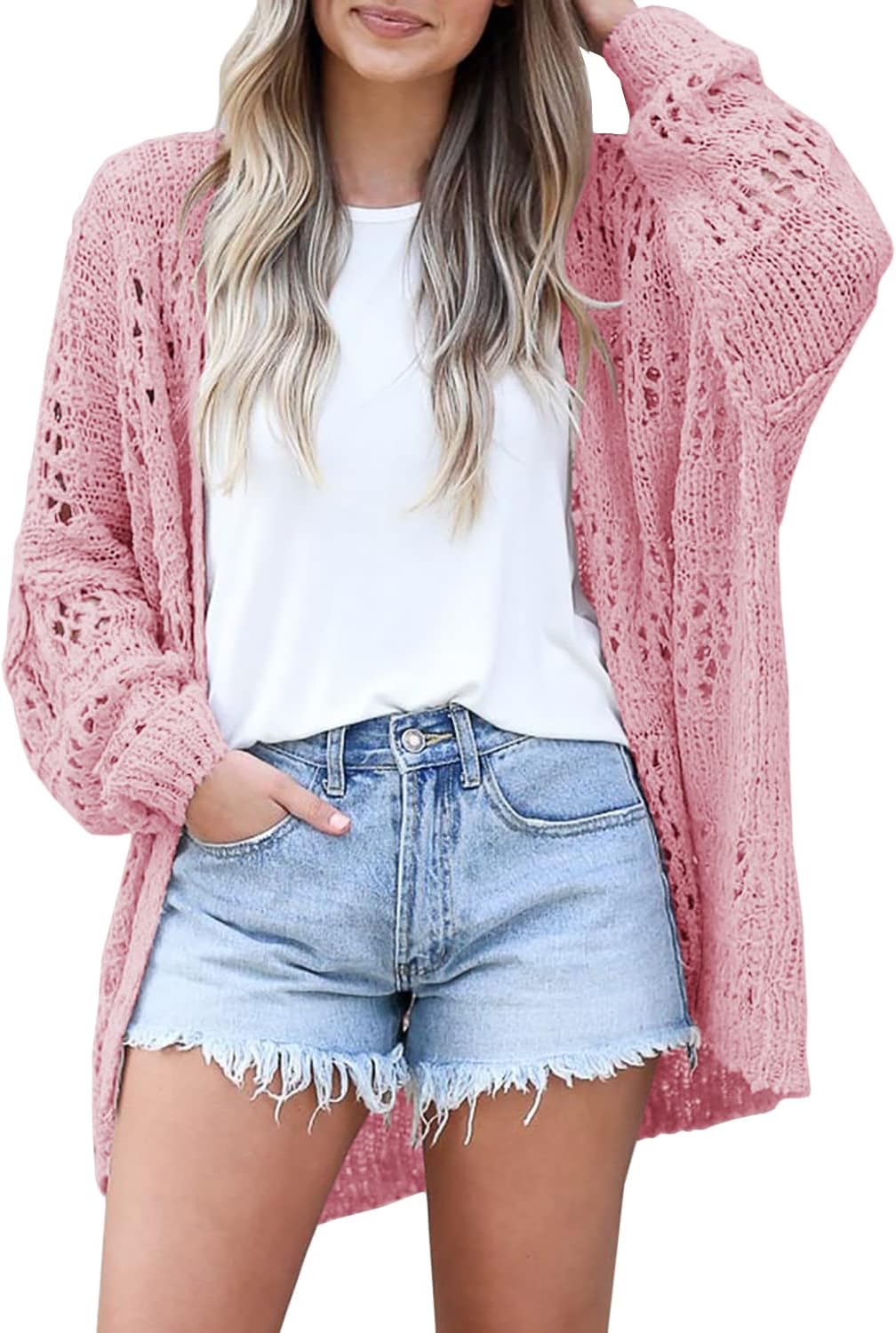 Jojoans Womens Crochet Cardigan Sweater Kimonos Boho