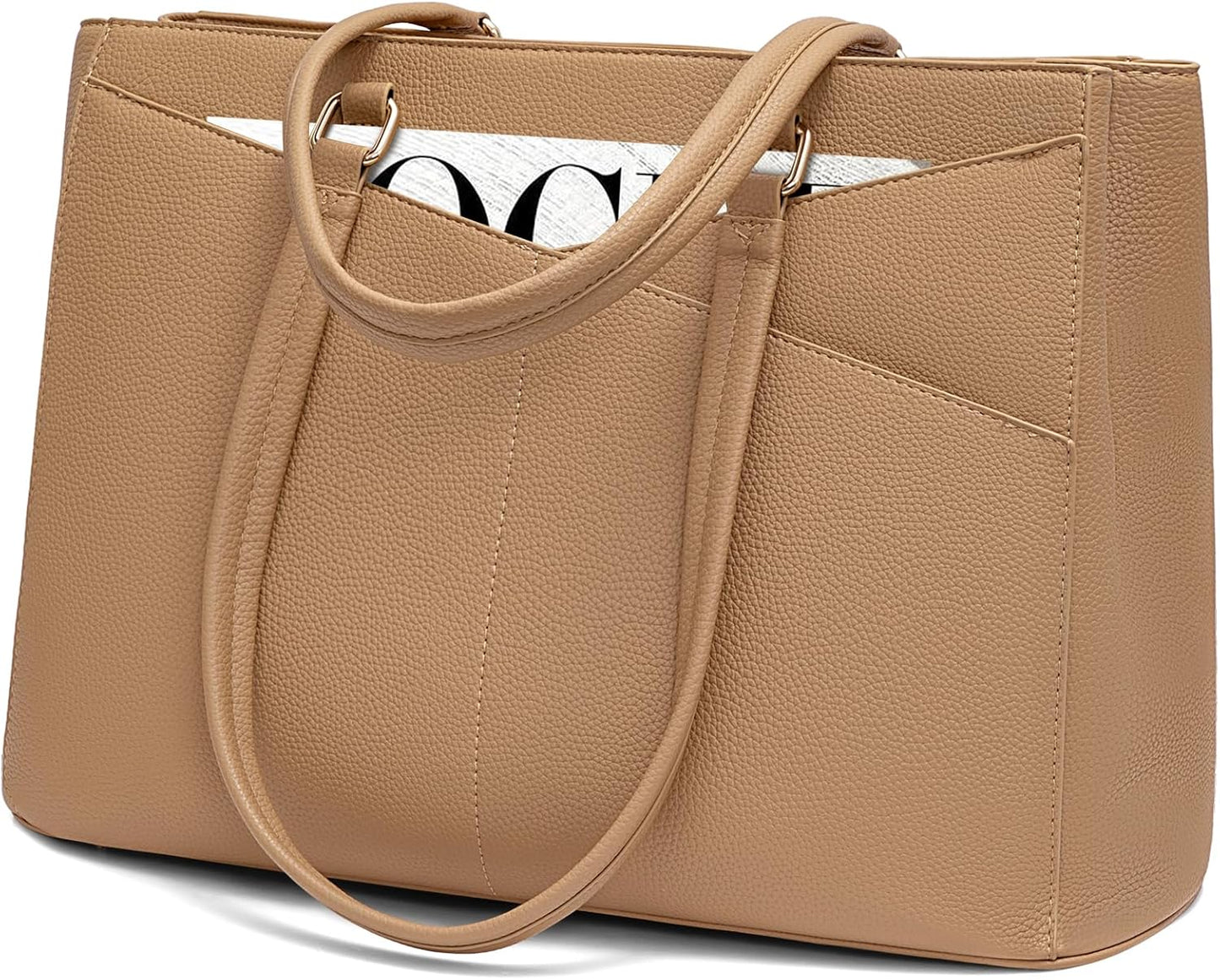 Laptop Tote Bag for Women 15.6 Inch Waterproof Leather