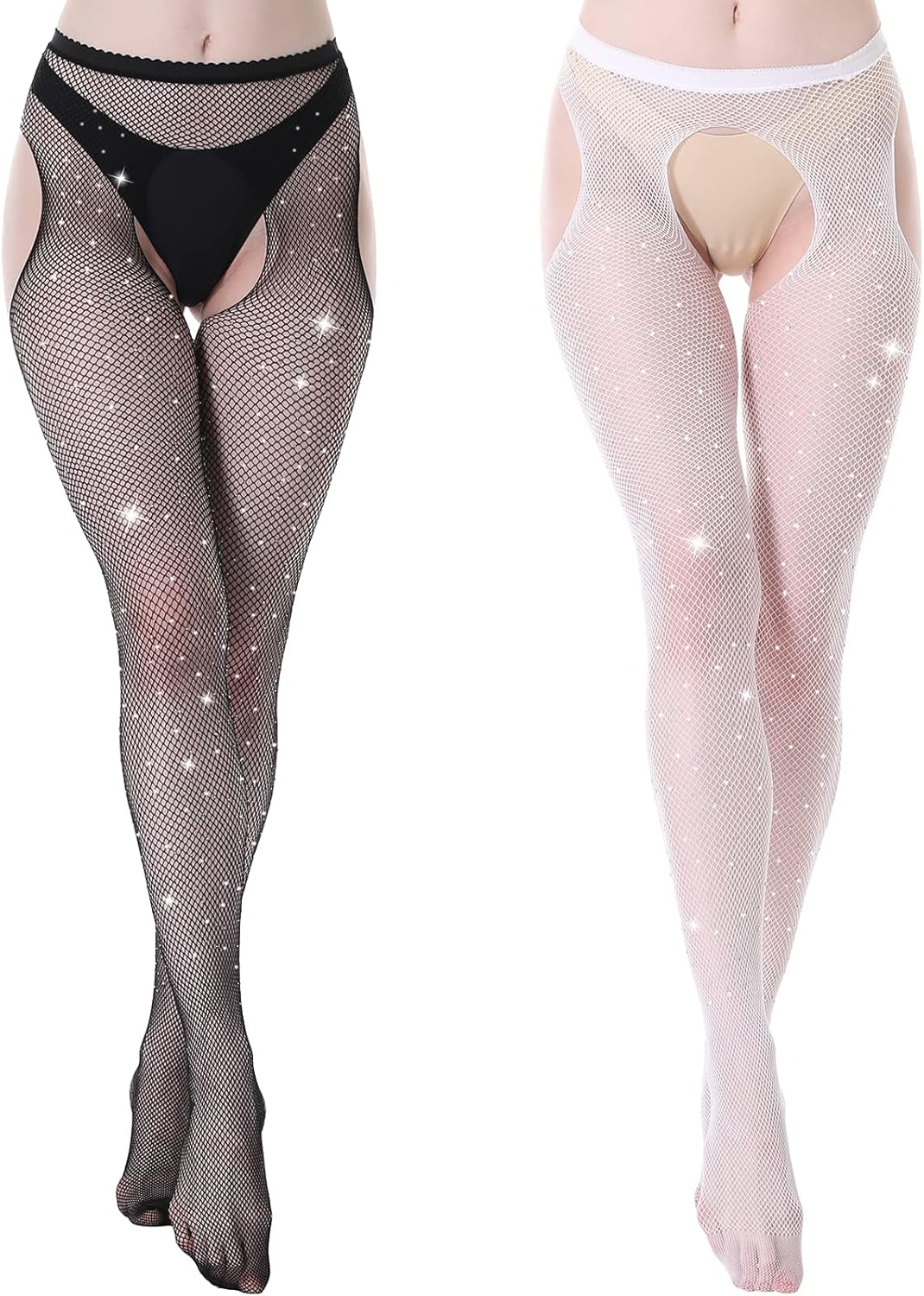 Womens Sparkle Tights Rhinestone Tights Glitter Fishnet Stockings JOJOANS