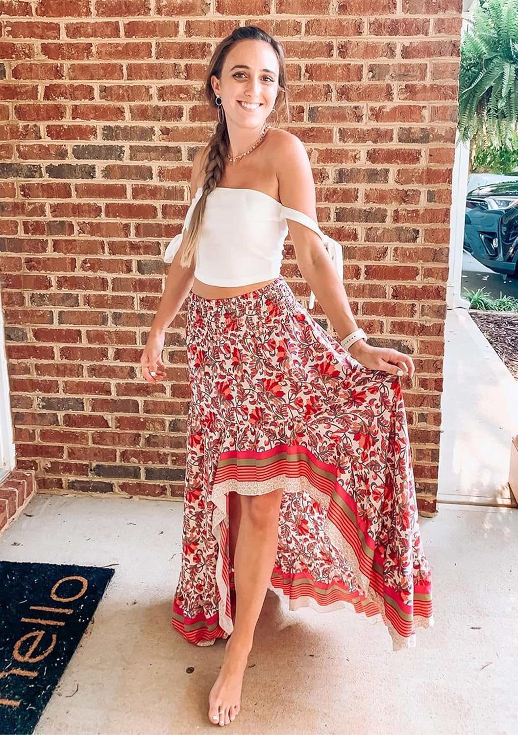 Jojoans Women 2025 Summer Spring Boho Long Skirts Dress Floral