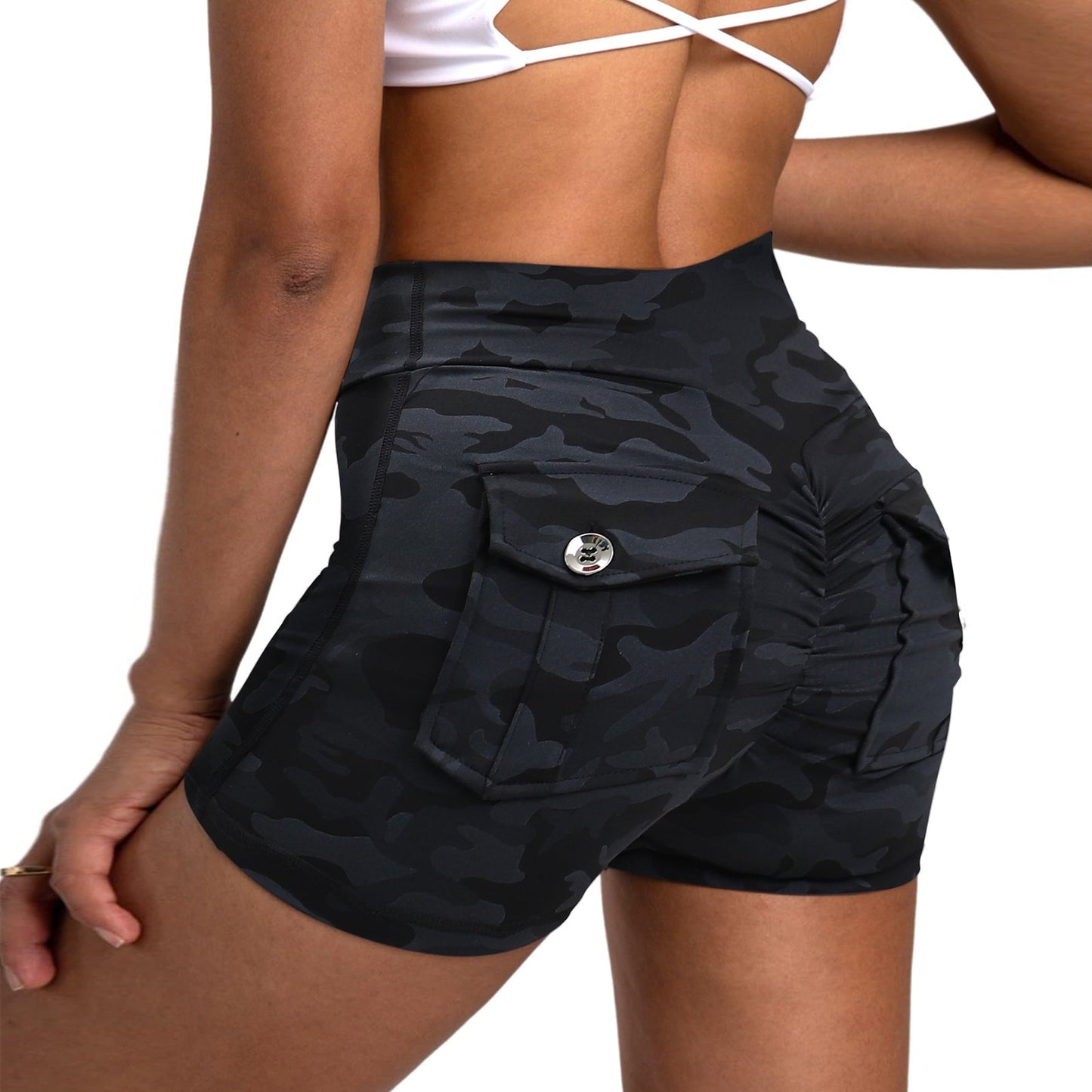 New Summer Peach Butt Fitness Exercise Three-Quarter Pants Cargo JOJOANS