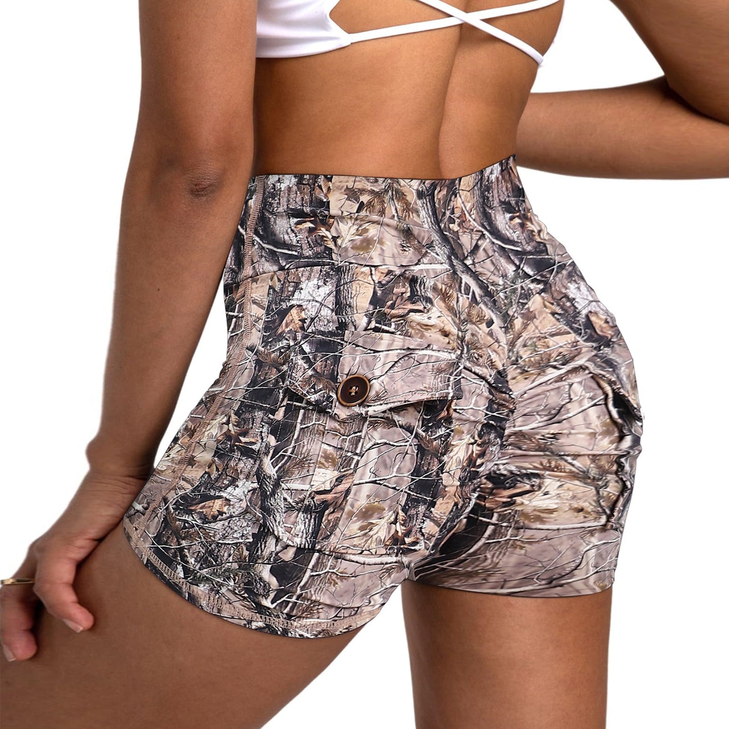 New Summer Peach Butt Fitness Exercise Three-Quarter Pants Cargo JOJOANS