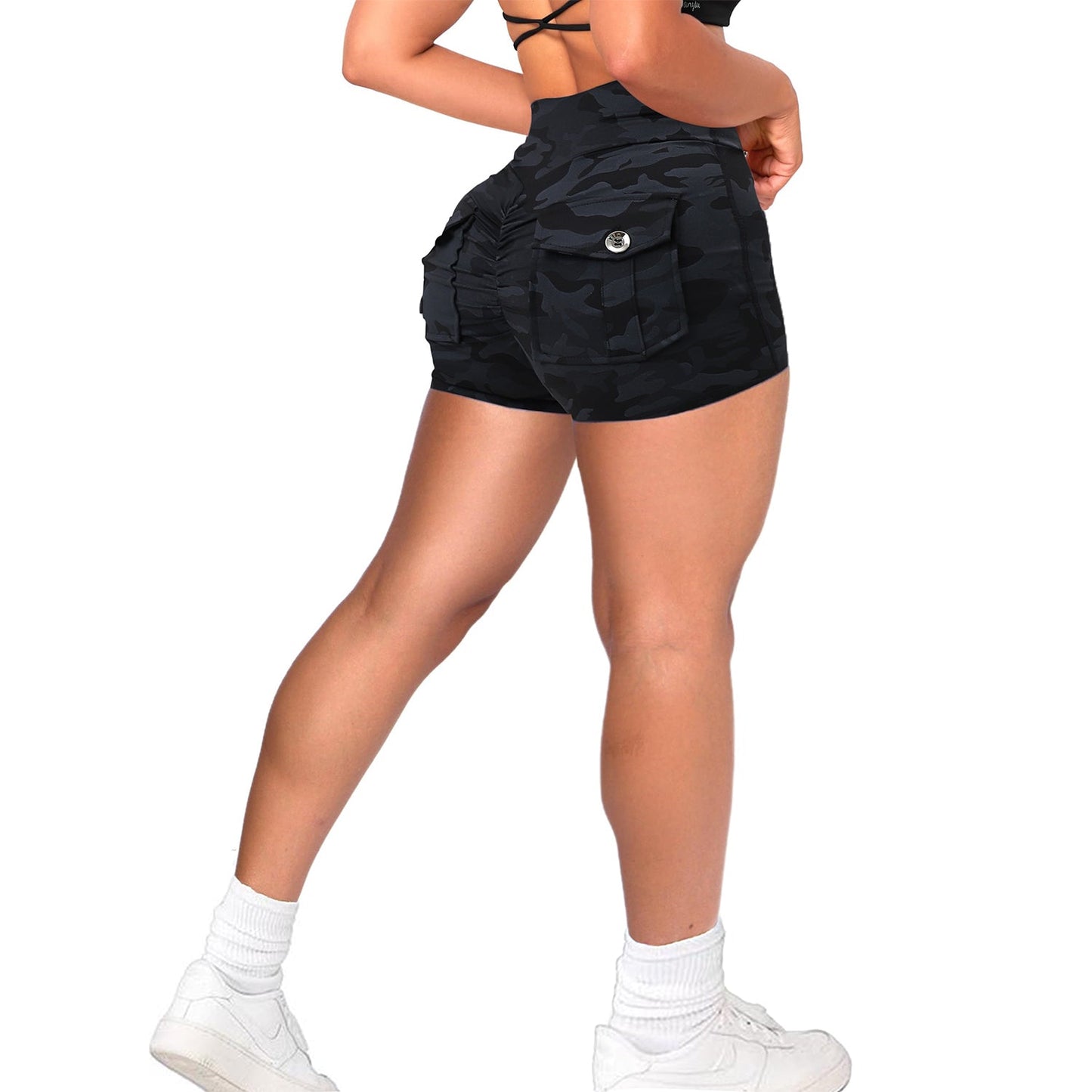 New Summer Peach Butt Fitness Exercise Three-Quarter Pants Cargo JOJOANS