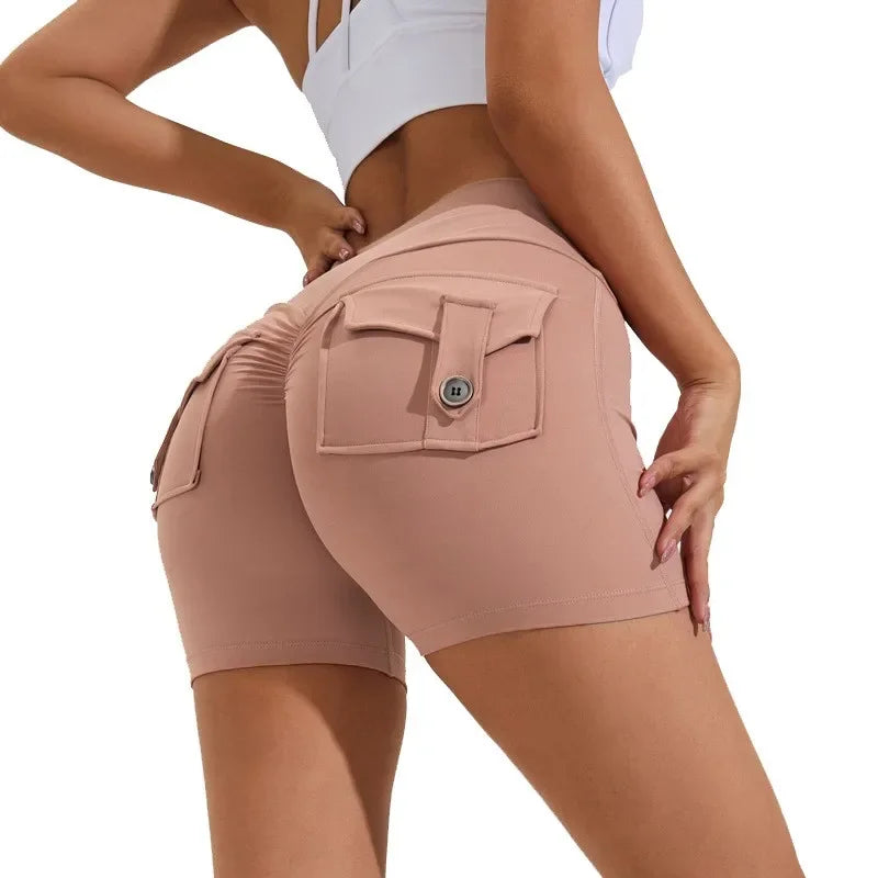 New Summer Peach Butt Fitness Exercise Three-Quarter Pants Cargo
