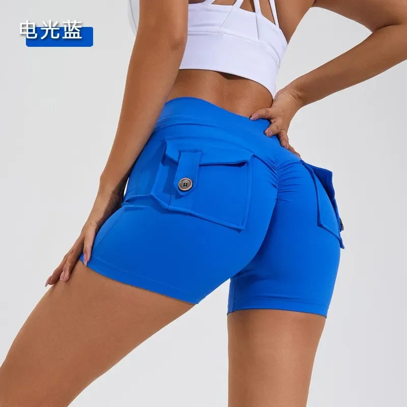 New Summer Peach Butt Fitness Exercise Three-Quarter Pants Cargo
