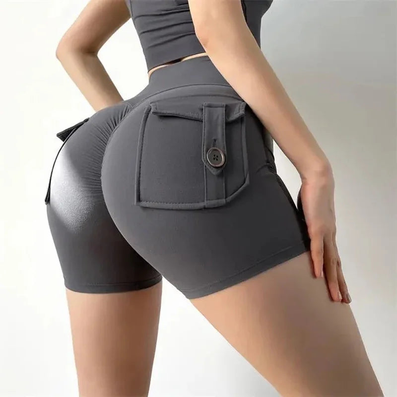 New Summer Peach Butt Fitness Exercise Three-Quarter Pants Cargo