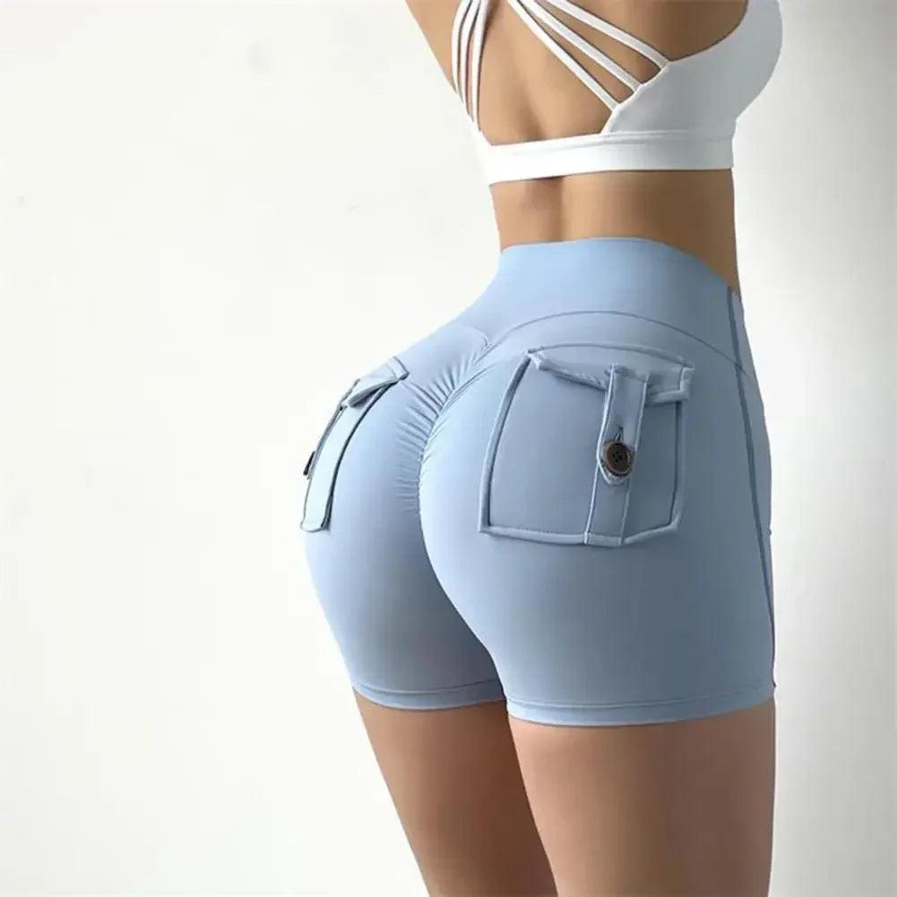 New Summer Peach Butt Fitness Exercise Three-Quarter Pants Cargo