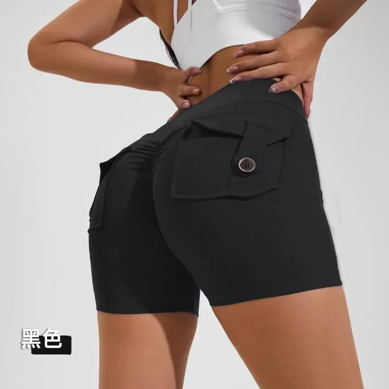 New Summer Peach Butt Fitness Exercise Three-Quarter Pants Cargo