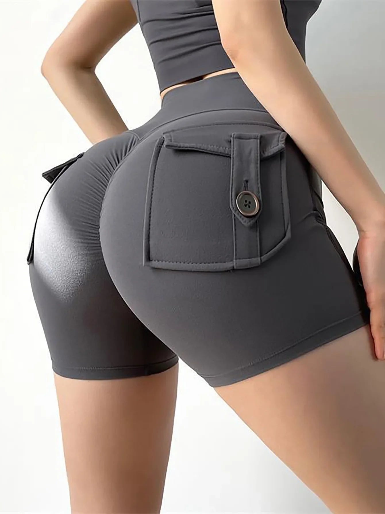 New Summer Peach Butt Fitness Exercise Three-Quarter Pants Cargo