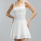 JOJOANS Women's Square Neck Ruffle Hem Mini Dress Ruched Waist Short Party Dresses JOJOANS